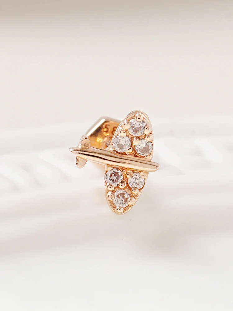 14K Gold Sky Glow Flying Cartilage Earring 18G - Image 5