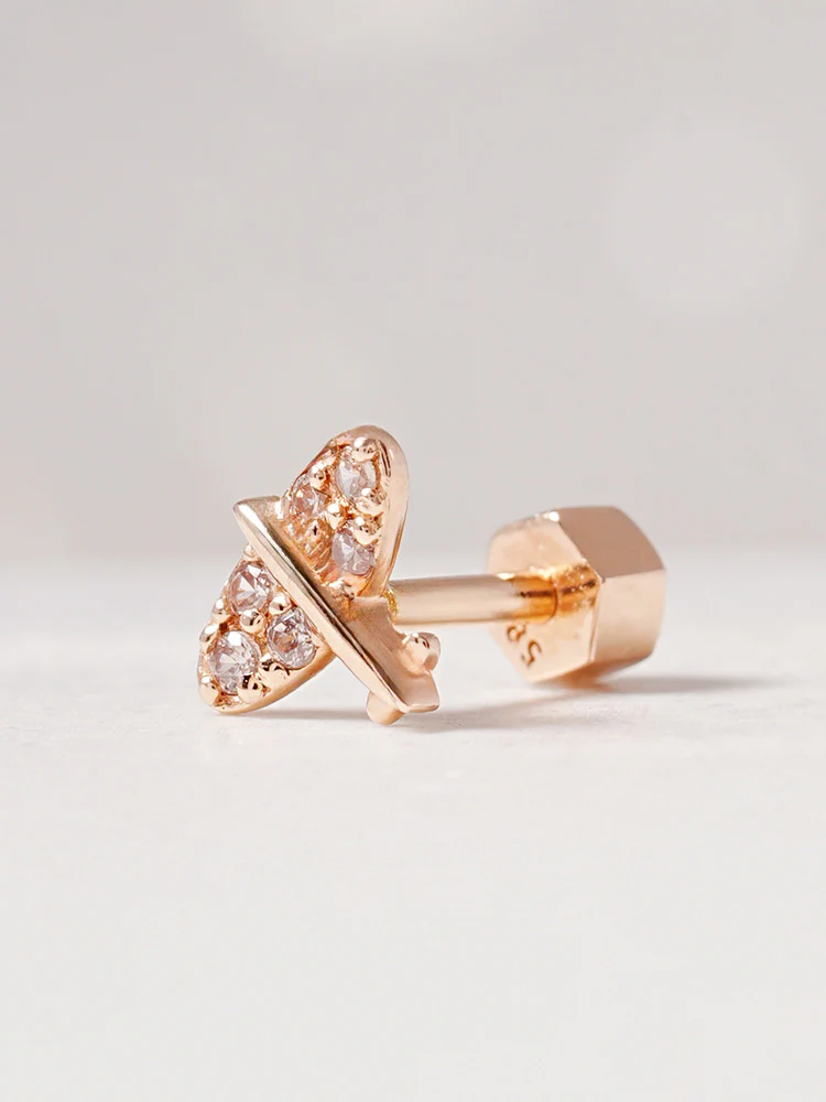 14K Gold Sky Glow Flying Cartilage Earring 18G - Image 7