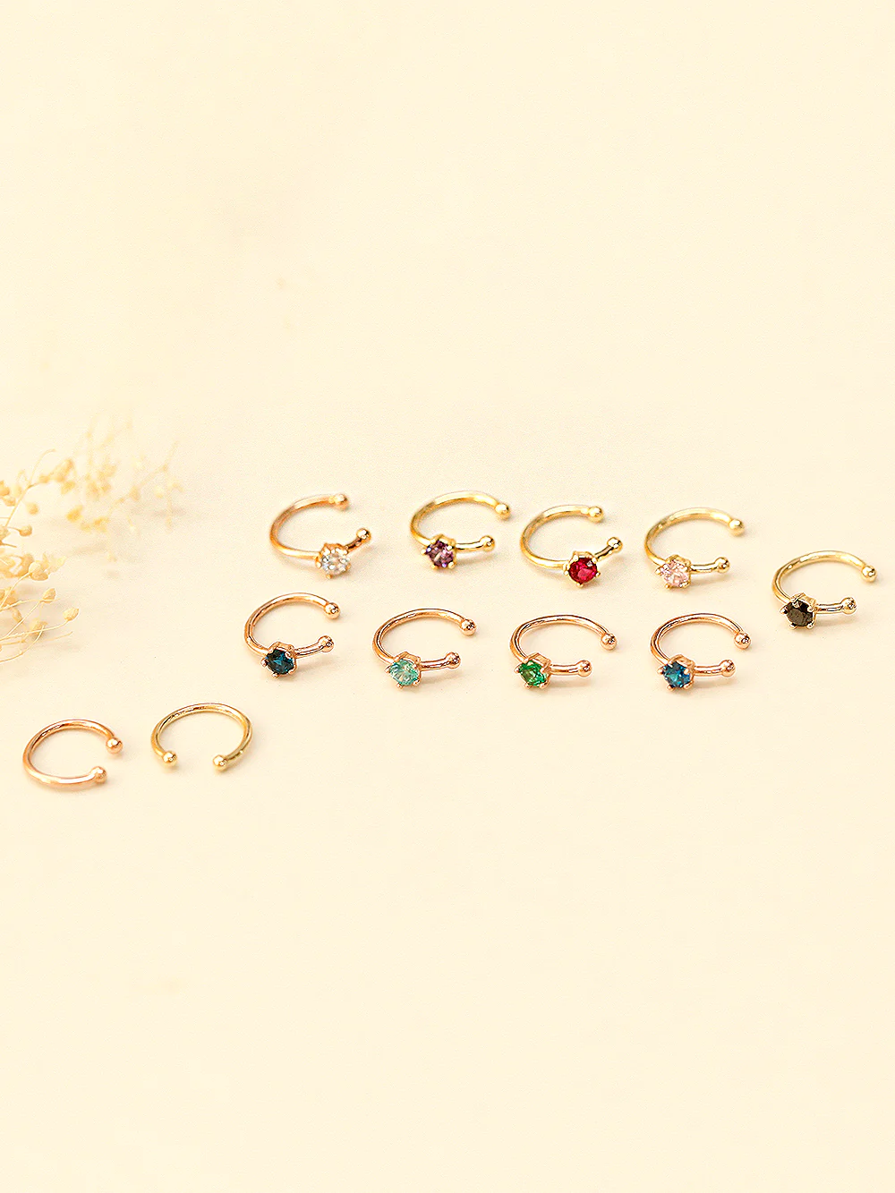 14K Gold Slim Plain Color Cubic Ear Cuff - Image 7