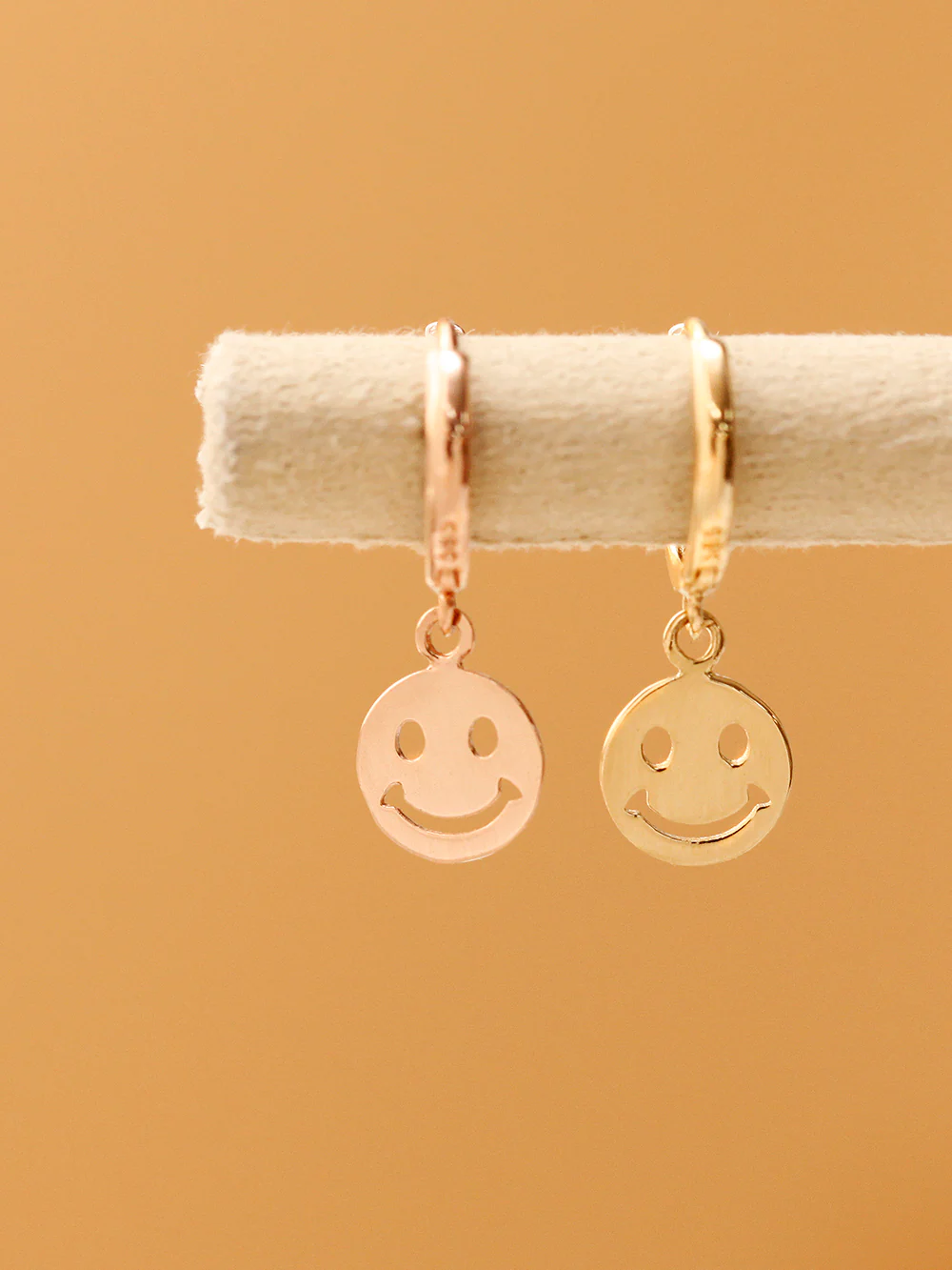14K Gold Smile Drop Cartilage Hoop Earring - Image 3