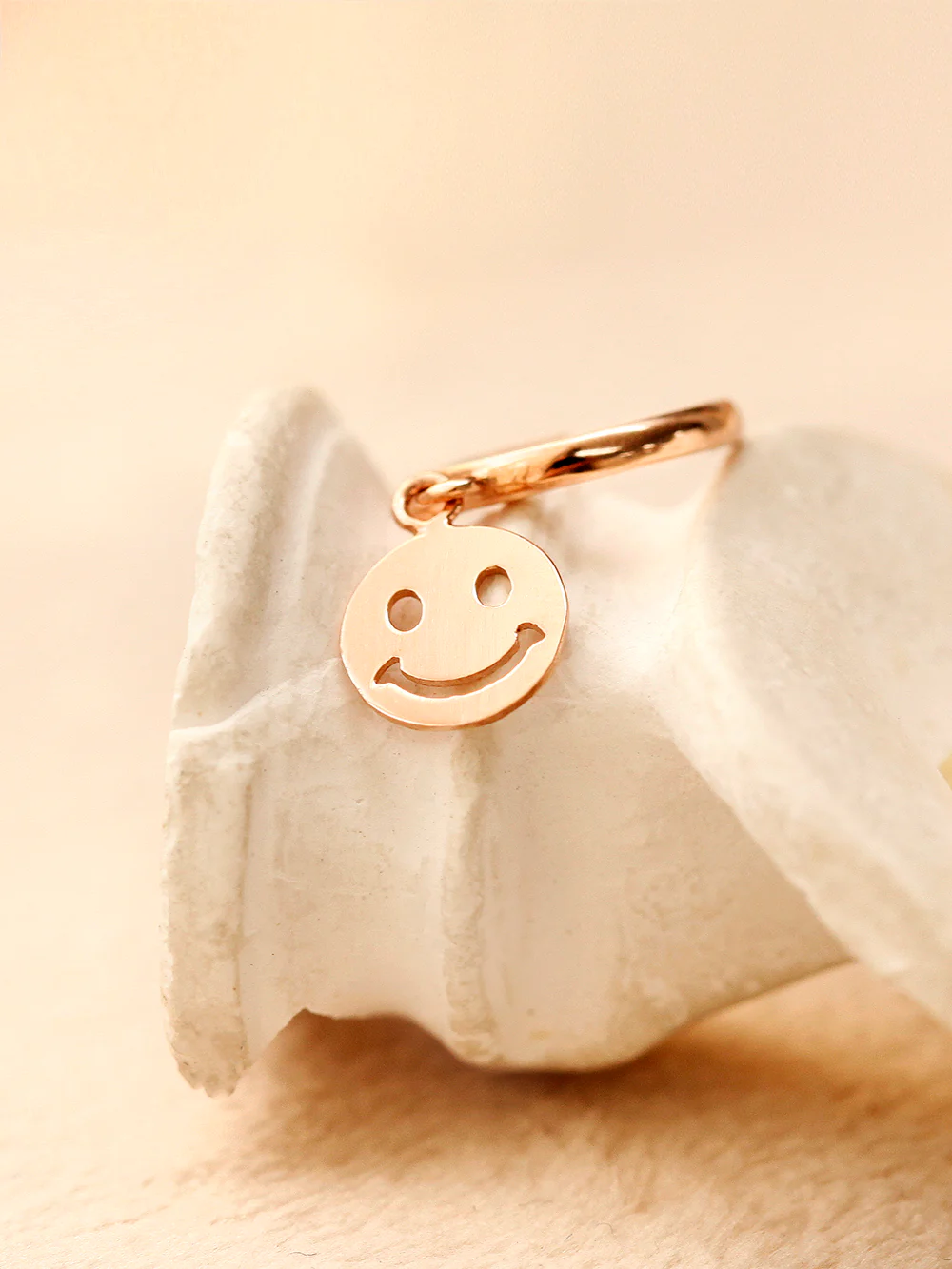 14K Gold Smile Drop Cartilage Hoop Earring - Image 8