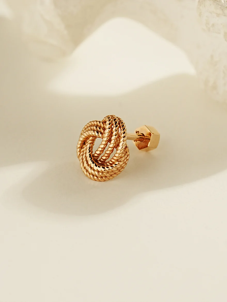 14K Gold Soft Twist Cartilage Earring 18G - Image 3