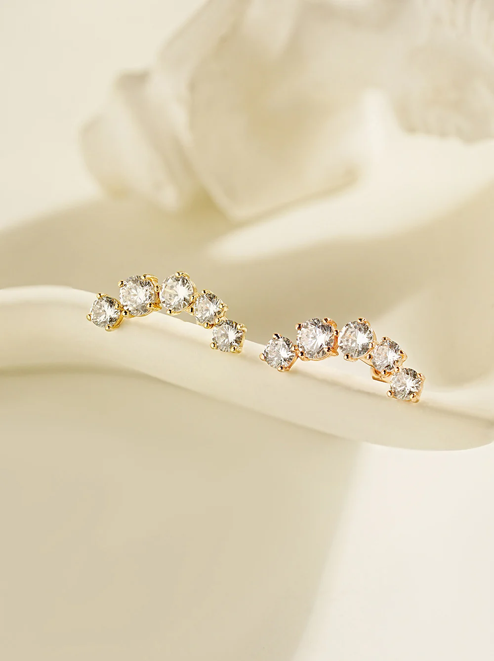 14K Gold Space Cubic Curve Cartilage Earring 20G18G16G - Image 10