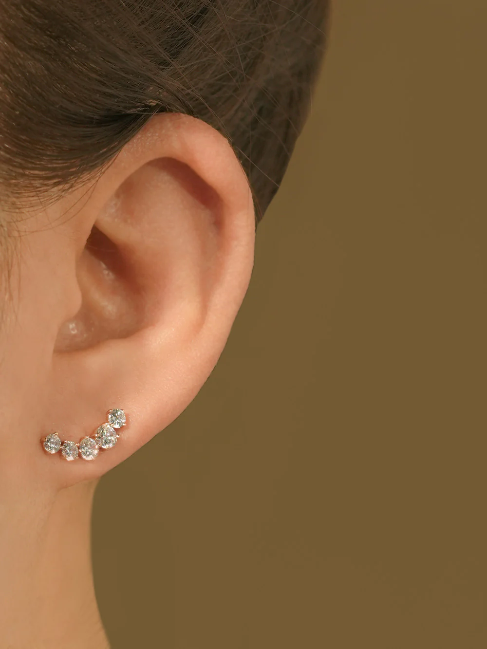 14K Gold Space Cubic Curve Cartilage Earring 20G18G16G - Image 9