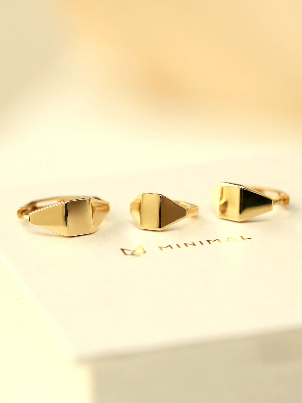 14K Gold Square Oval Hoop Earring