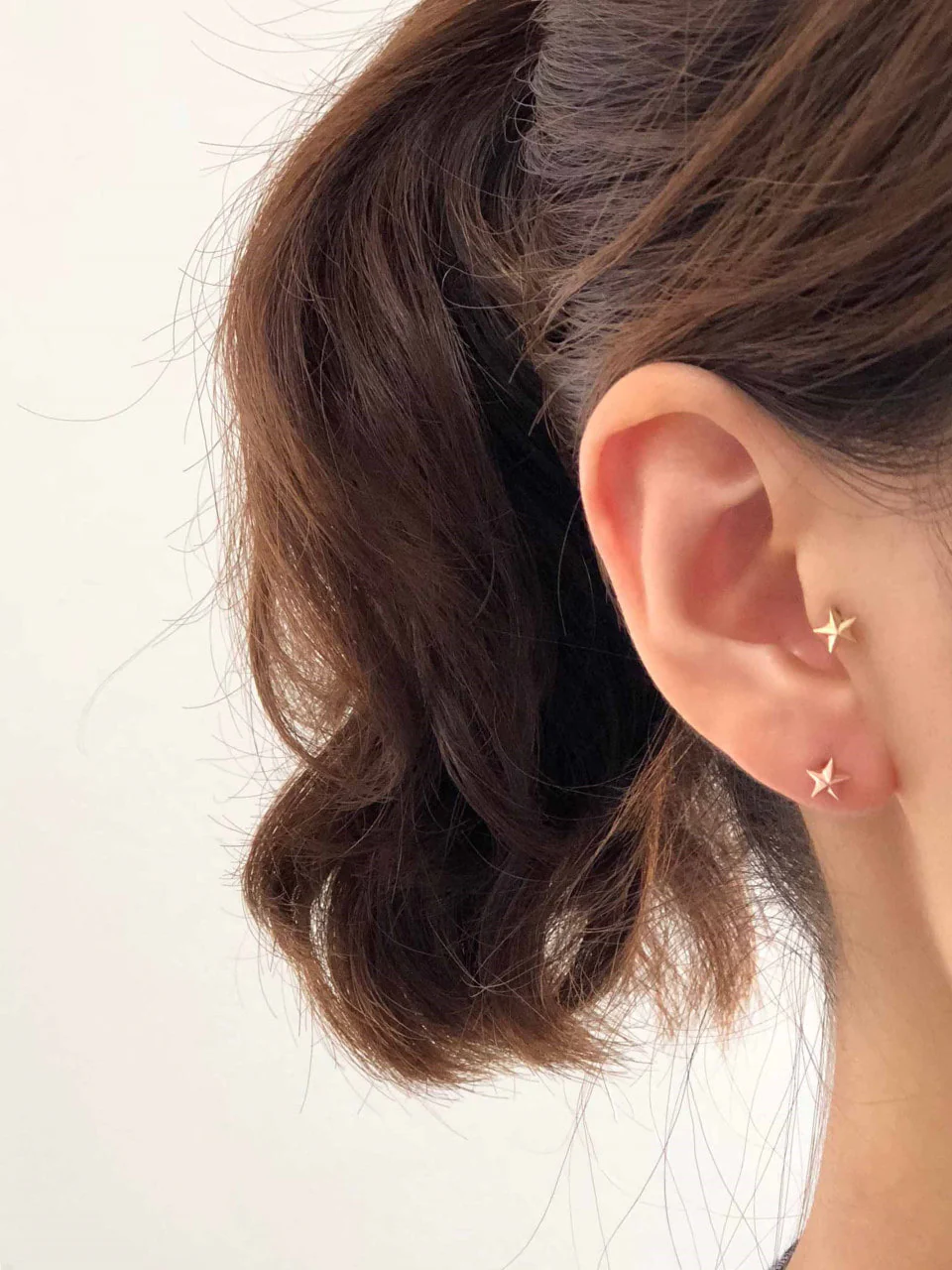 14K Gold Star Cartilage Earring 18G16G - Image 7