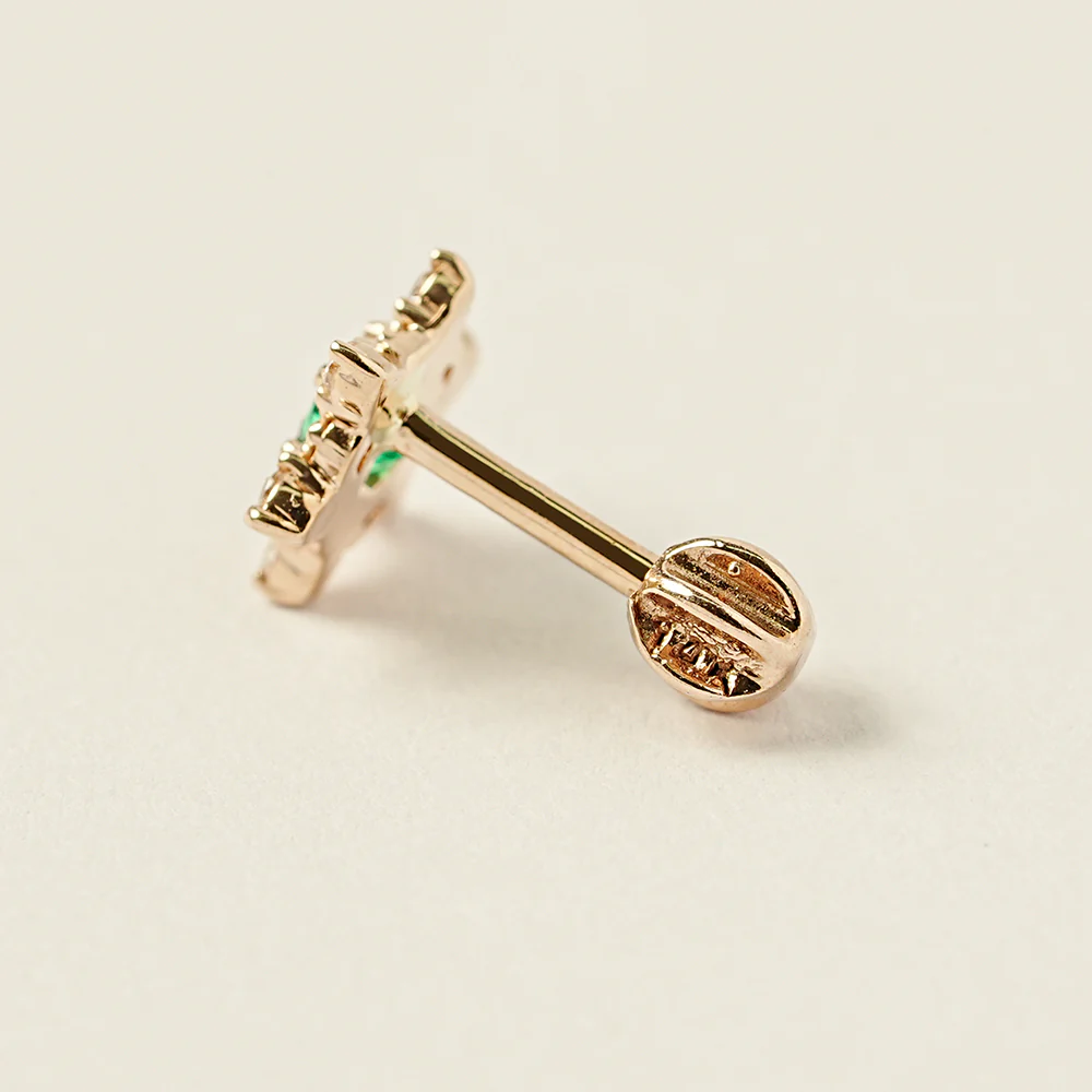 14K Gold Star Light Cubic  Cartilage Earring 18G16G - Image 11