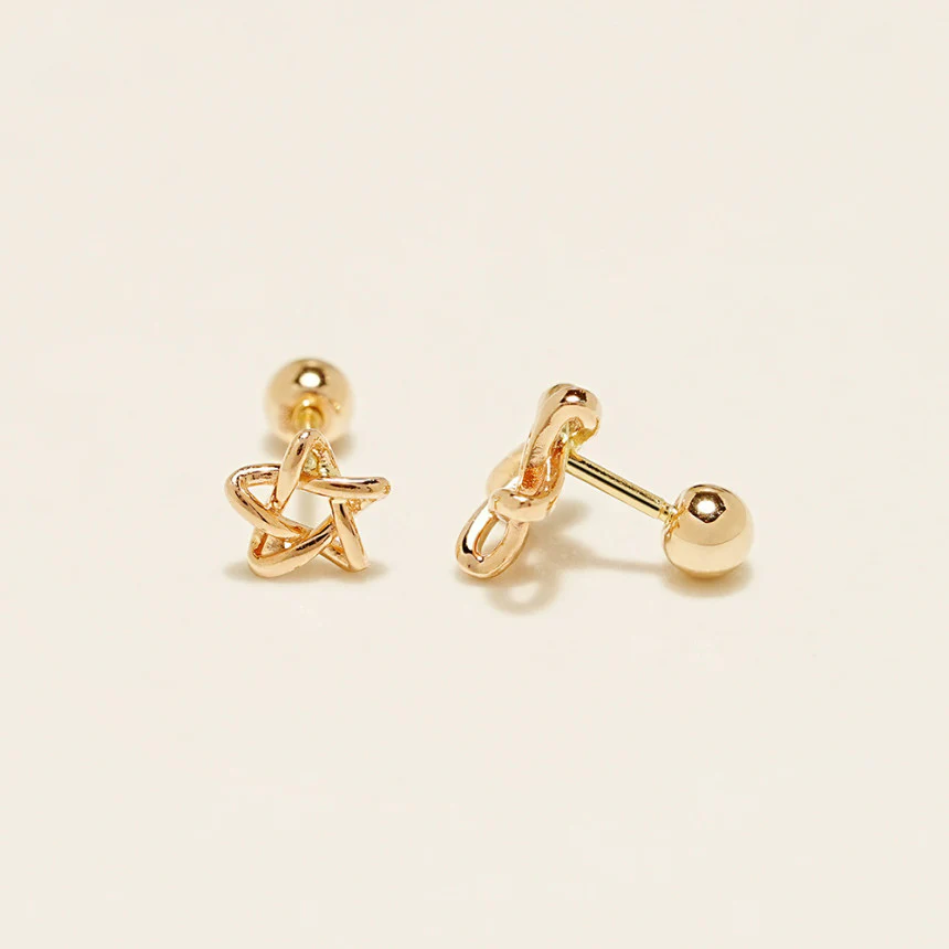 14K Gold Star Point Cartilage Earring 20G - Image 11