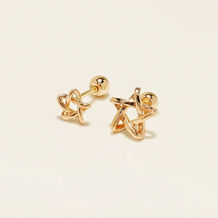 14K Gold Star Point Cartilage Earring 20G - Image 12