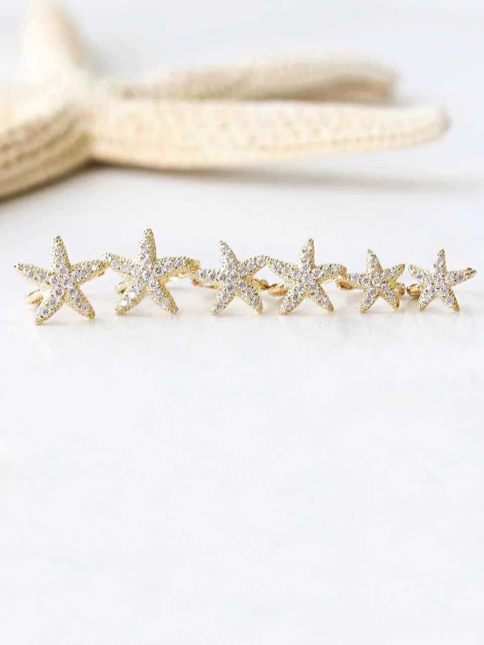 14K Gold Starfish Hoop Earring - Image 2