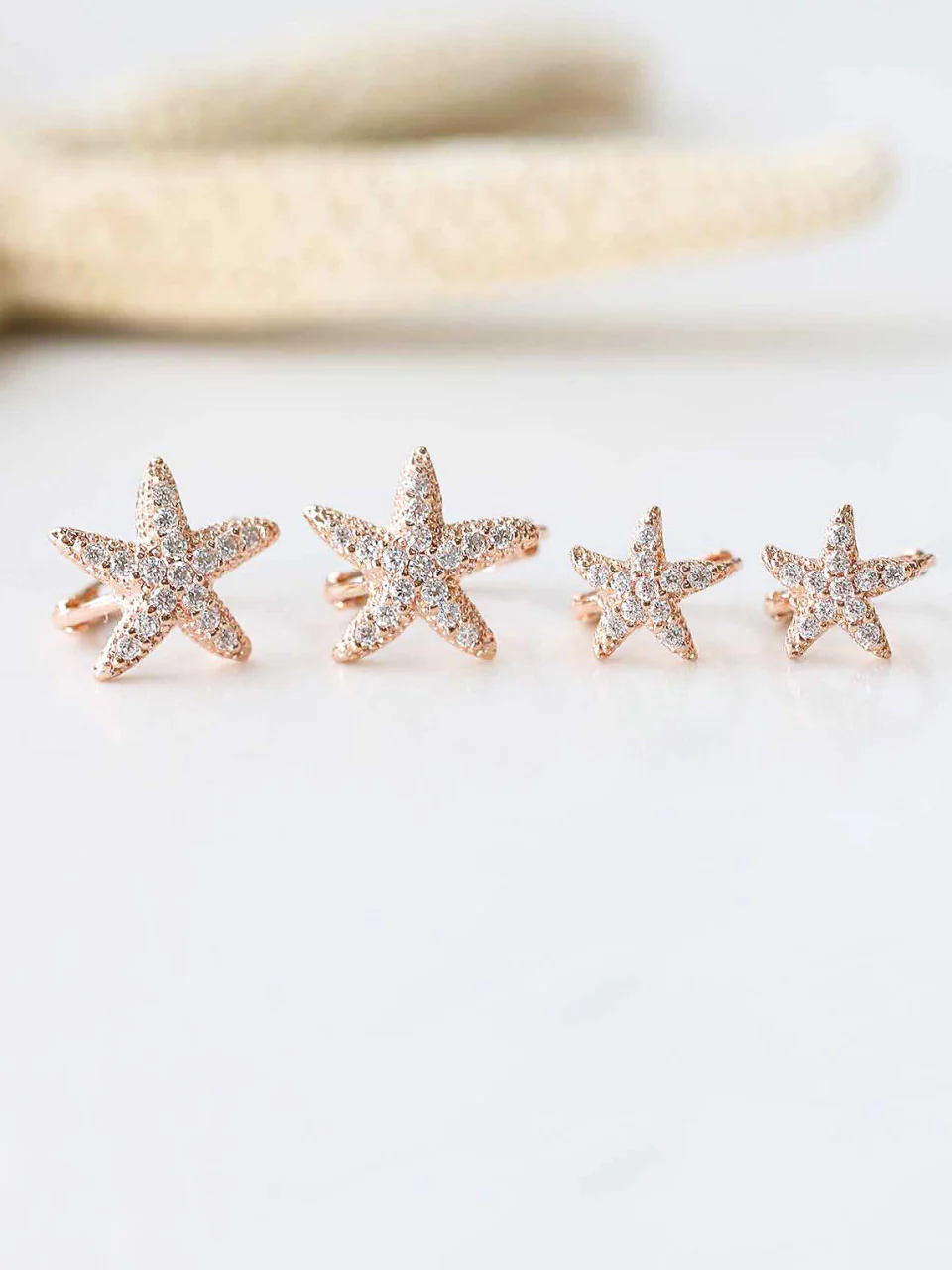 14K Gold Starfish Hoop Earring - Image 3