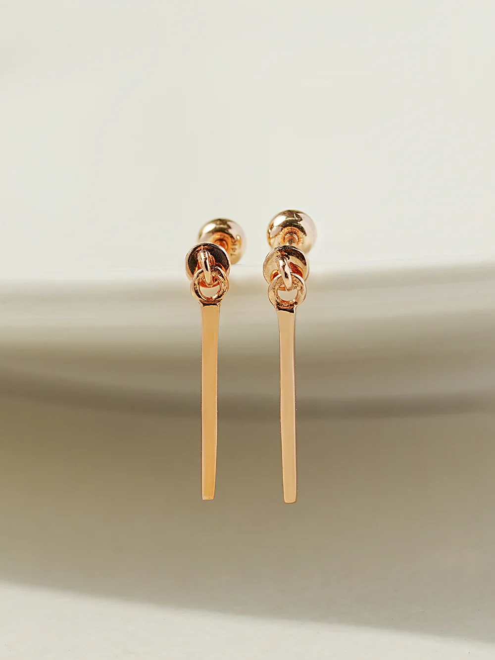 14K Gold Long Stick Drop Cartilage Earring 20G