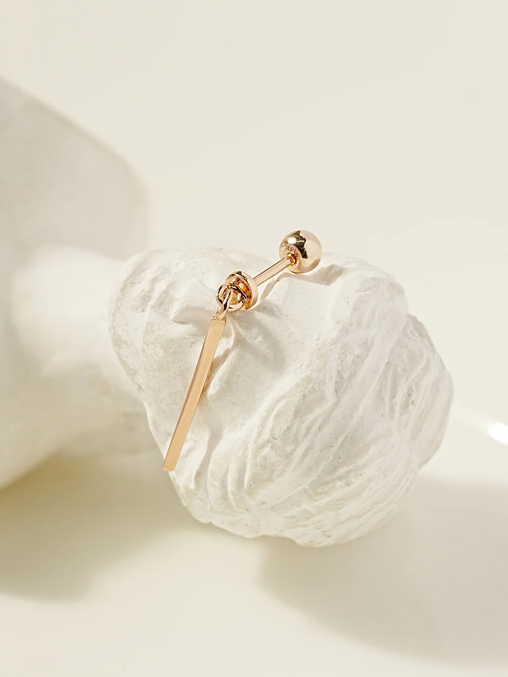 14K Gold Long Stick Drop Cartilage Earring 20G - Image 5