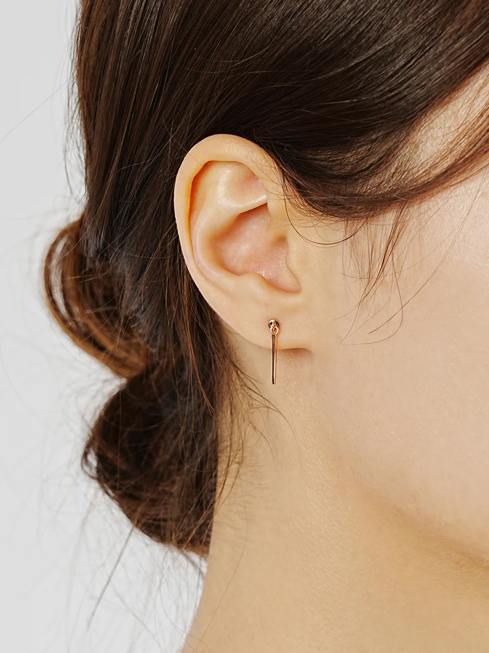 14K Gold Long Stick Drop Cartilage Earring 20G - Image 6