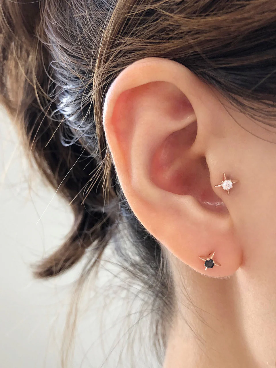 14K Gold Stud Cartilage Earring 18G16G - Image 10