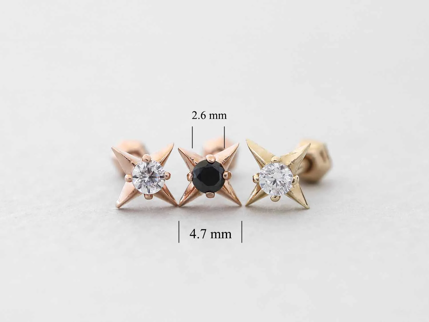 14K Gold Stud Cartilage Earring 18G16G - Image 12