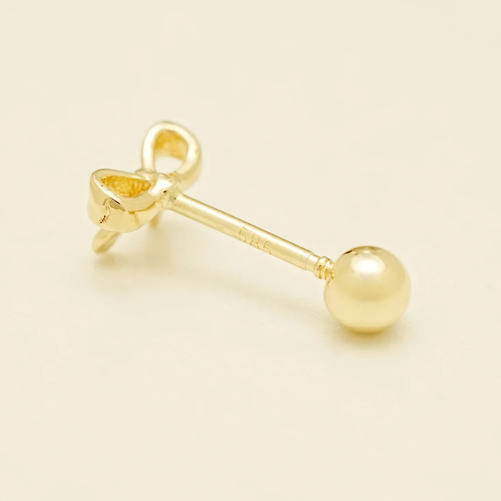 14K Gold Sweet Ribbon Cartilage Earring 20G18G16G - Image 12