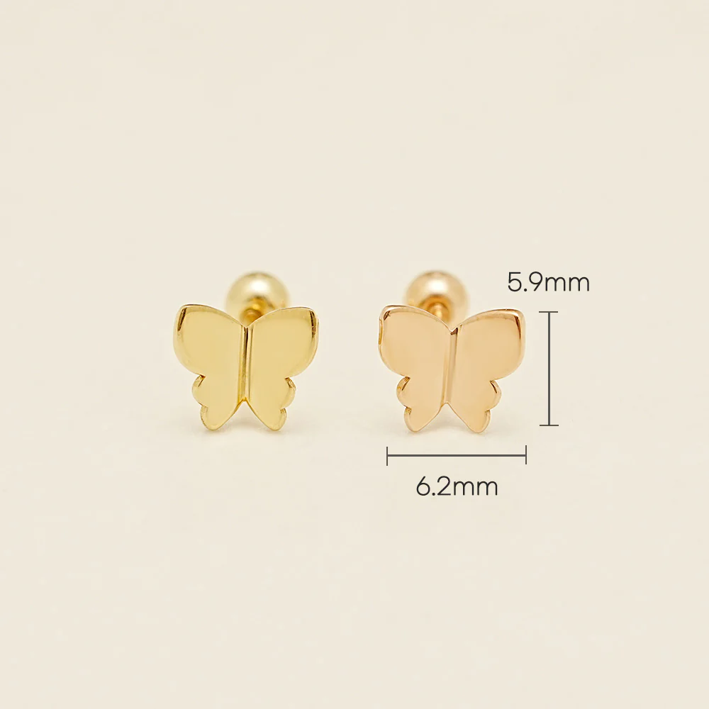 14K Gold Sweety Butterfly Cartilage Earring 20G18G16G - Image 14