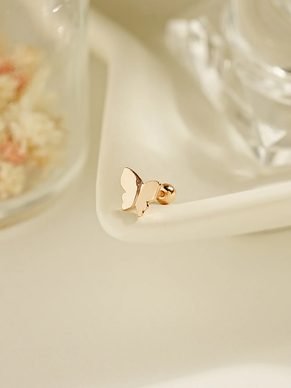 14K Gold Sweety Butterfly Cartilage Earring 20G18G16G - Image 6