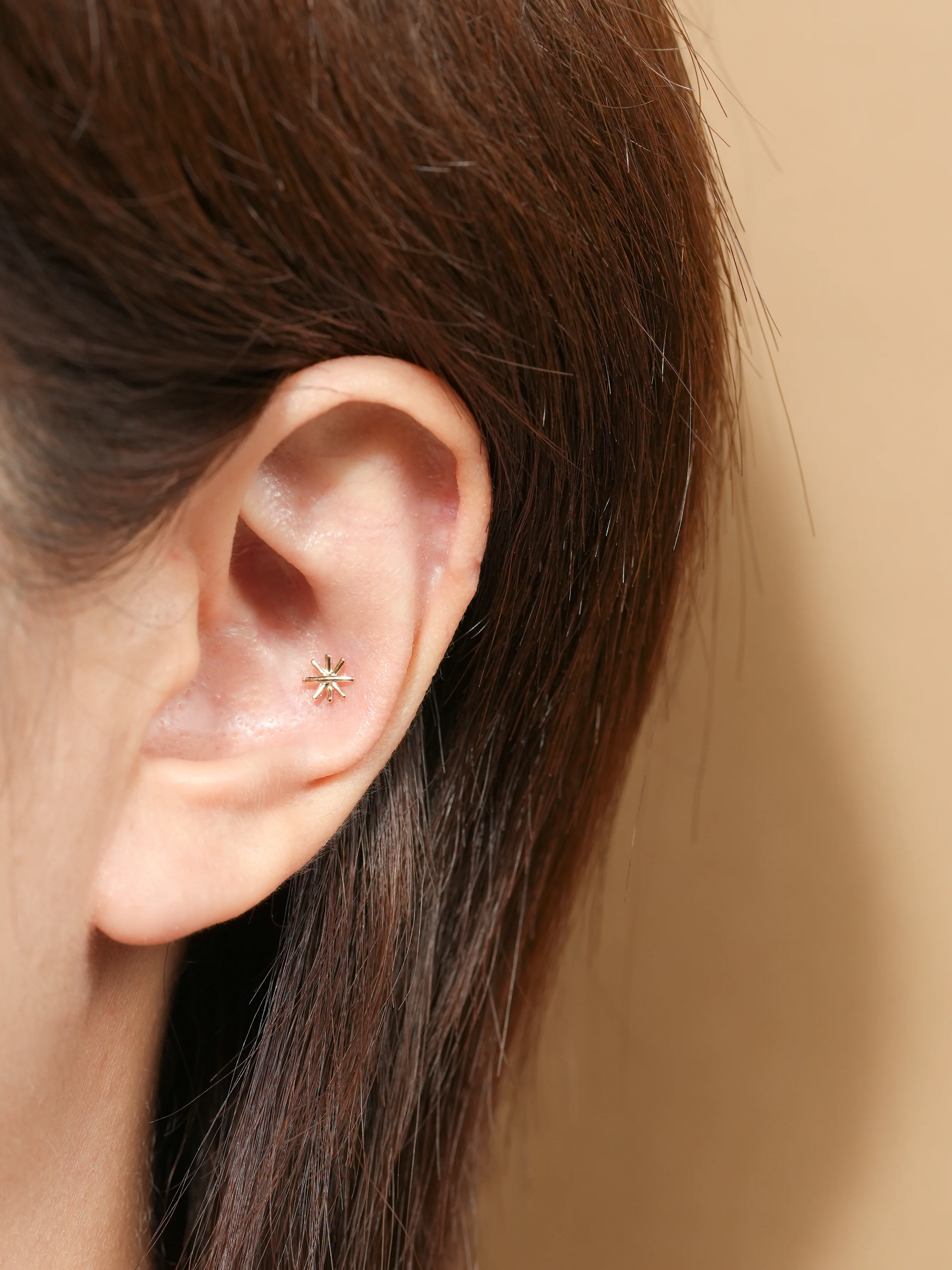 14K Gold Swing Snow Cartilage Earring 20G - Image 6