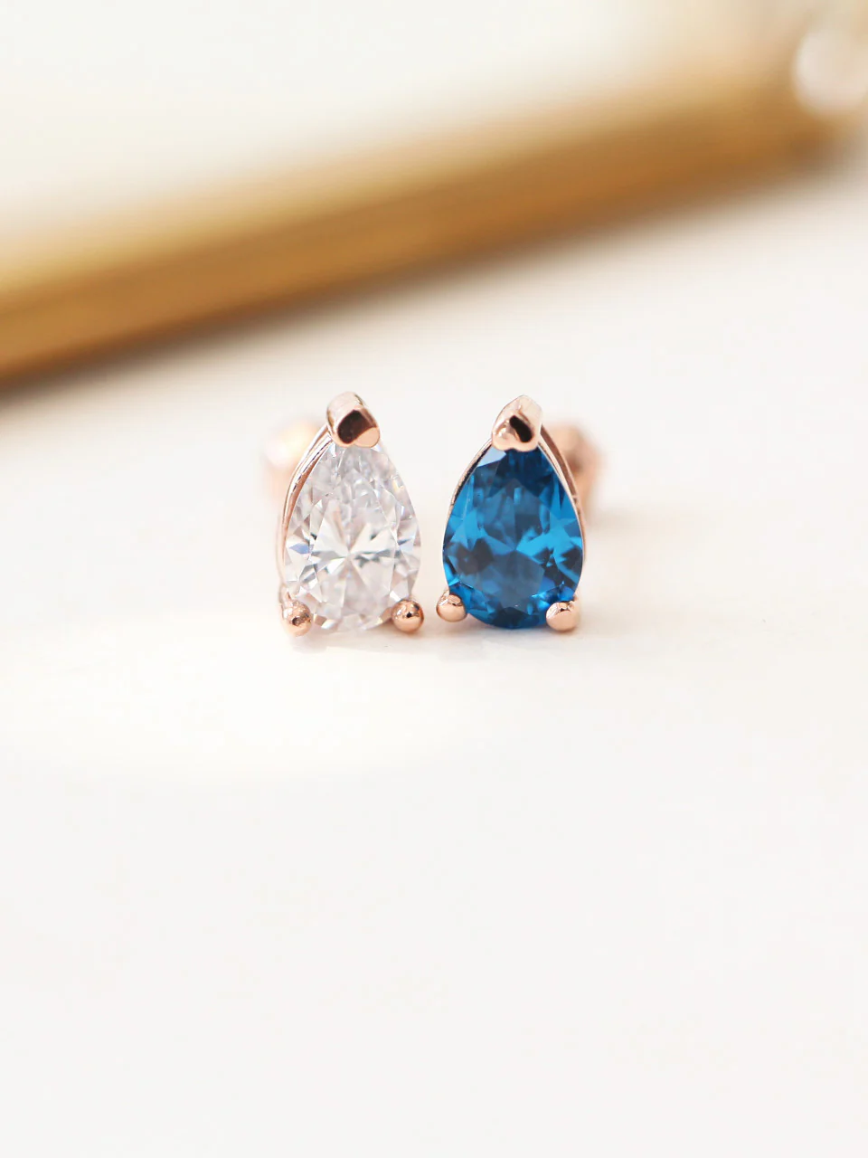 14K Gold Teardrop Cartilage Earring Large 18G16G - Image 3