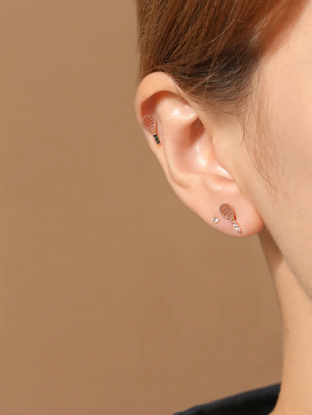 14K Gold Tennis Cartilage Earring 18G - Image 5