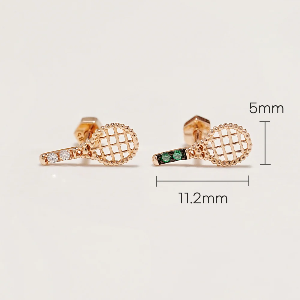 14K Gold Tennis Cartilage Earring 18G - Image 6