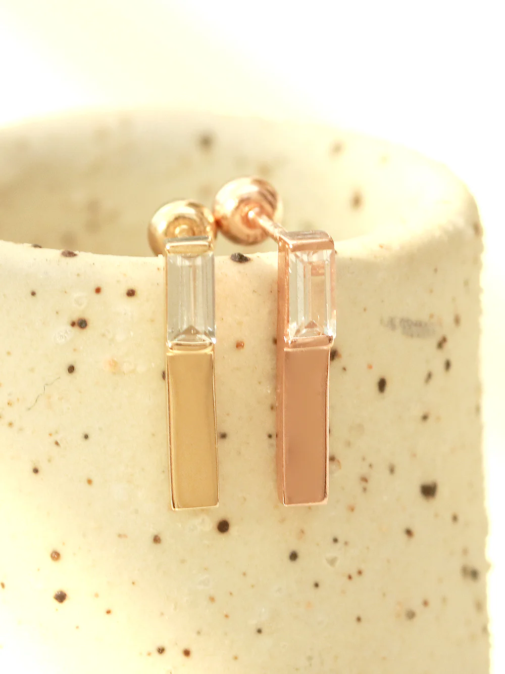 14K Gold Tepa Cubic Stick Cartilage Earring 20G18G - Image 6
