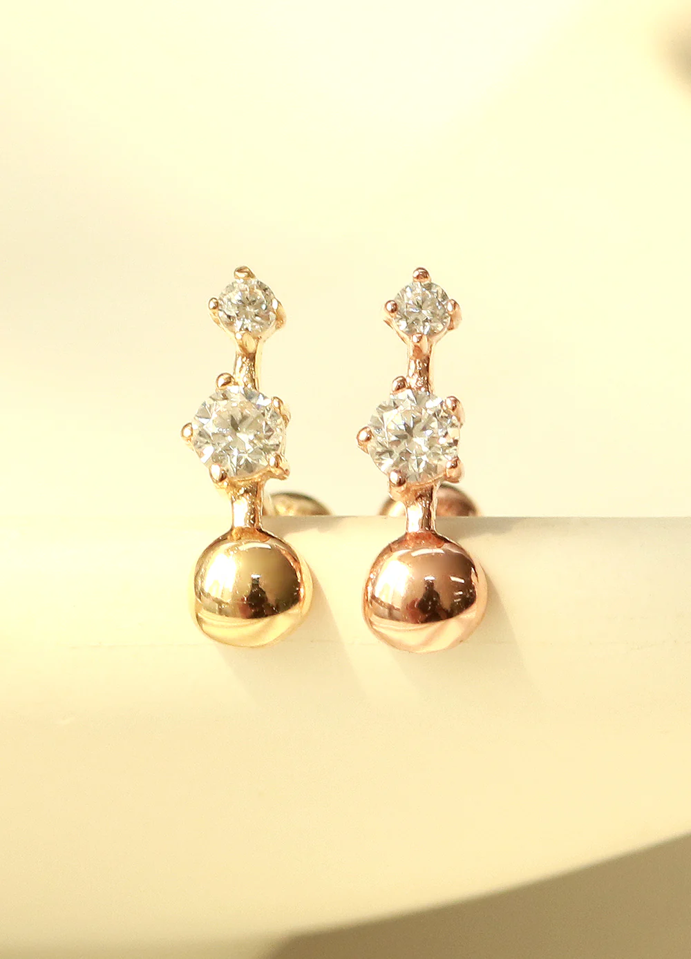 14K Gold Ball Cubic Bar Cartilage Piercing Earring 20G18G16G - Image 8