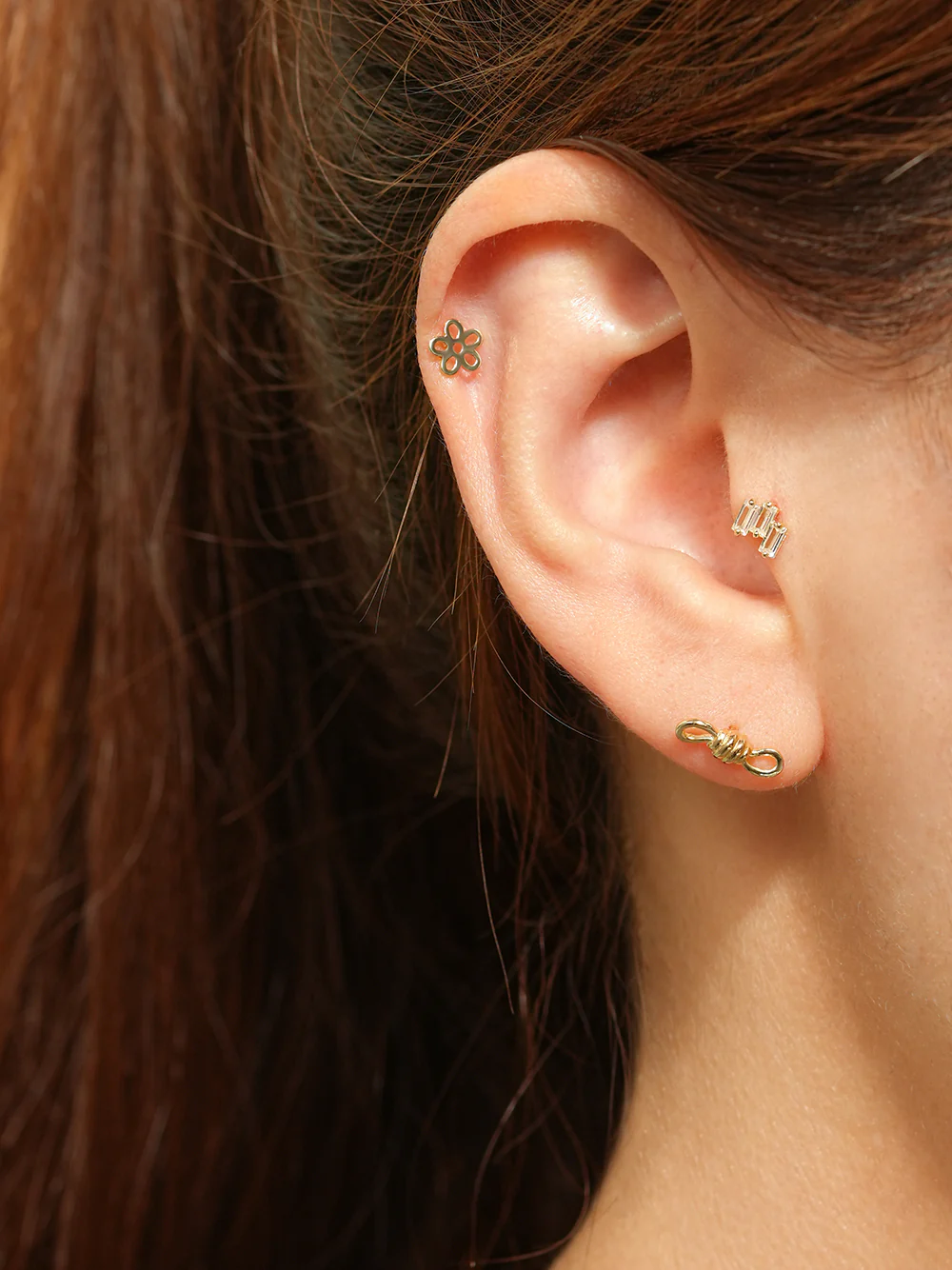 14K Gold Tight Rope Cartilage Earring 20G - Image 4