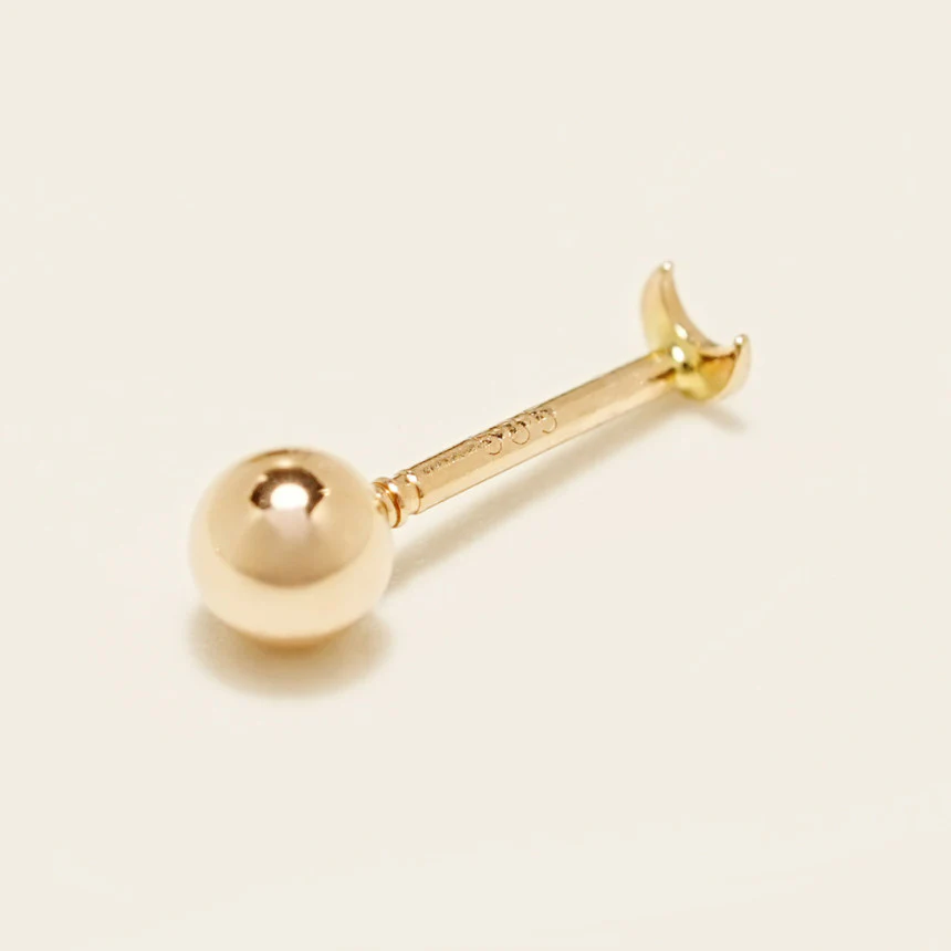 14K Gold Tiny Heart Star Moon Cartilage Earring 20G - Image 15