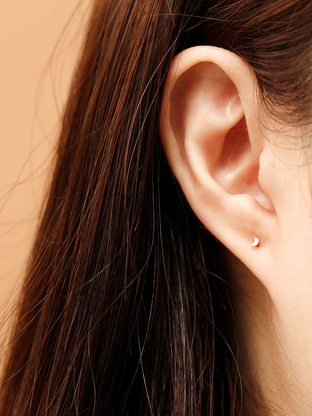 14K Gold Tiny Heart&Moon&Star Stud Earring - Image 4