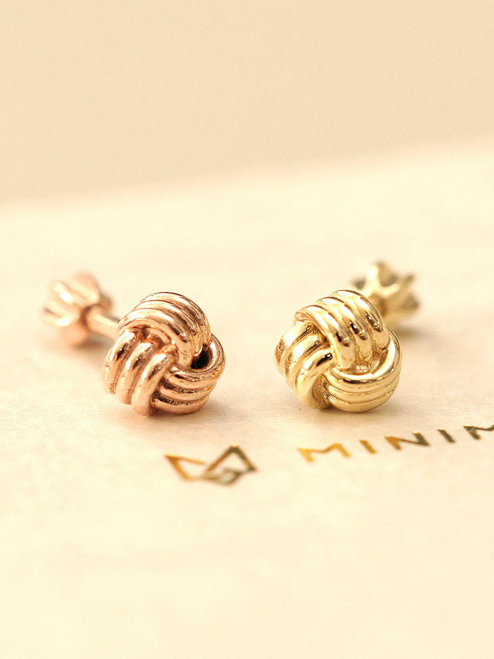 14K Gold Triangular Knot Cartilage Earring 18G16G - Image 3