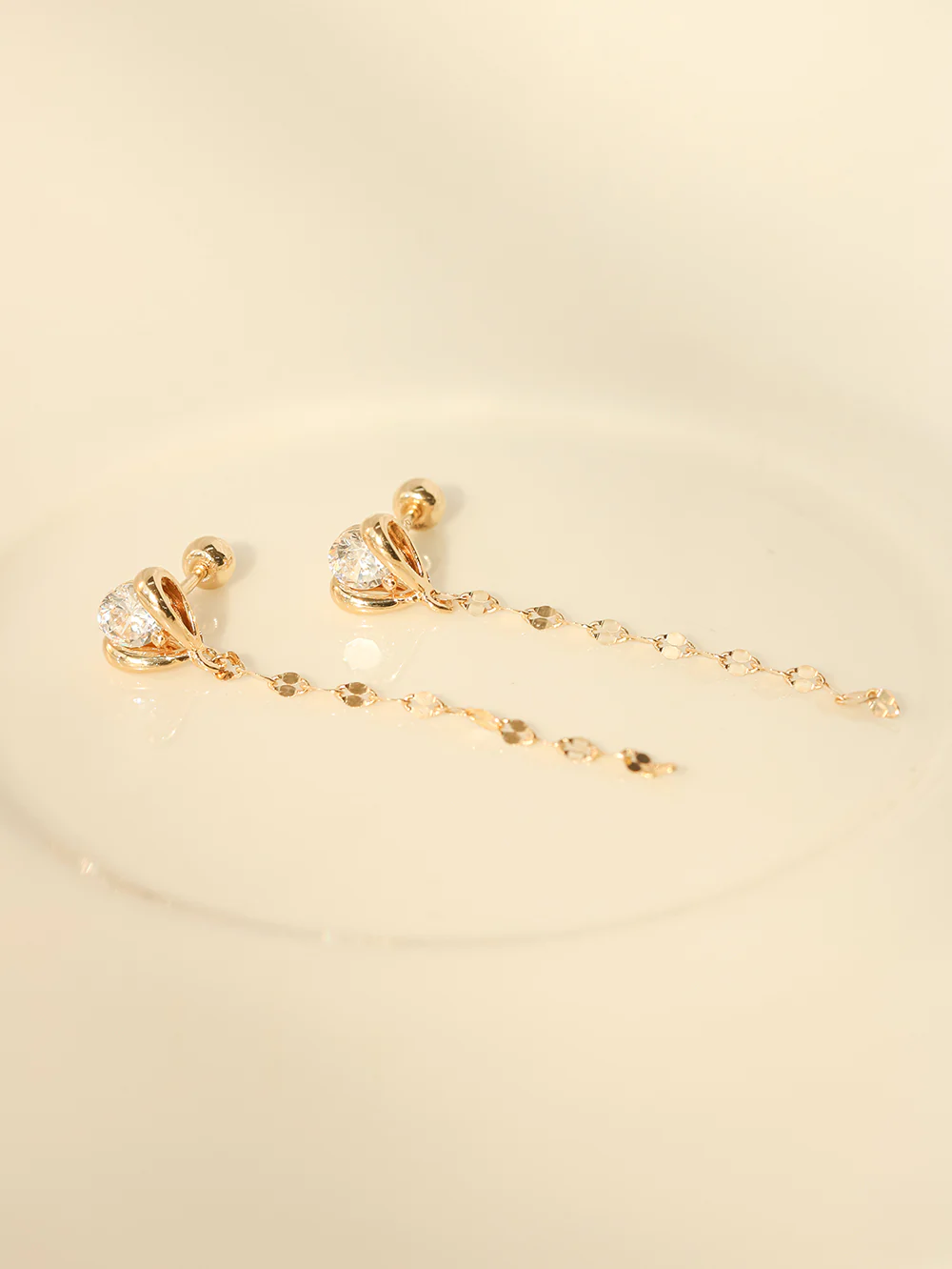 14K Gold Tulip Long Chain Cartilage Earring 20G18G16G - Image 10