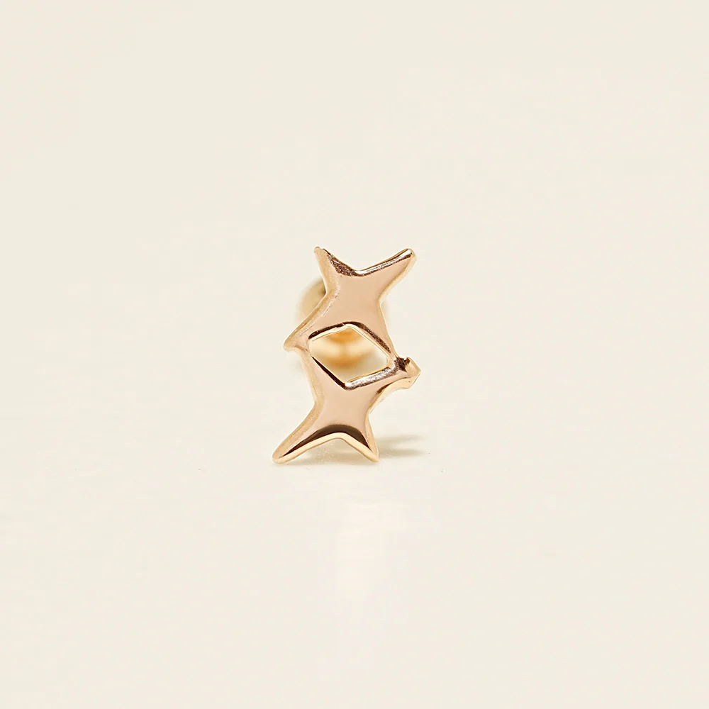 14K Gold Twinkle Stars Cartilage Earrings 20G18G16G - Image 14