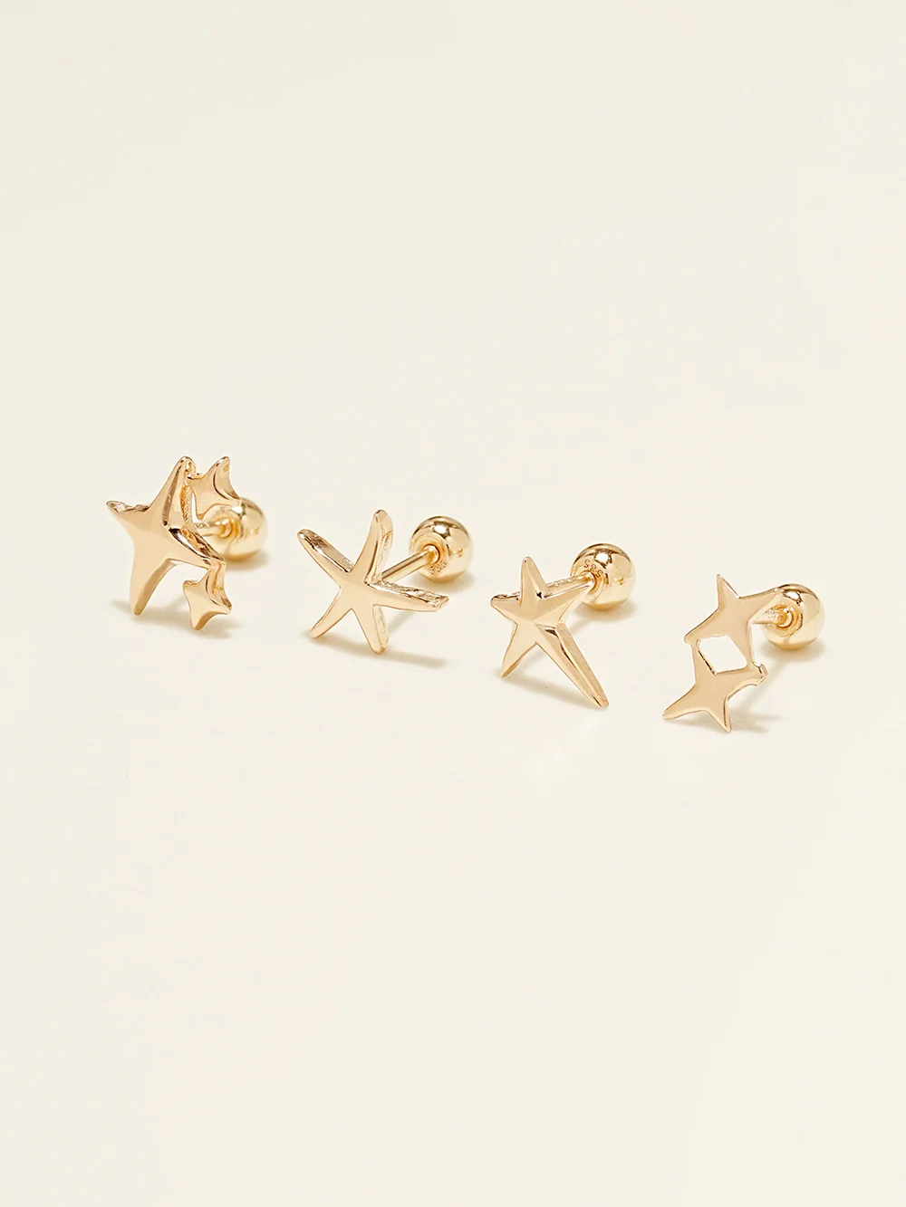 14K Gold Twinkle Stars Cartilage Earrings 20G18G16G - Image 16