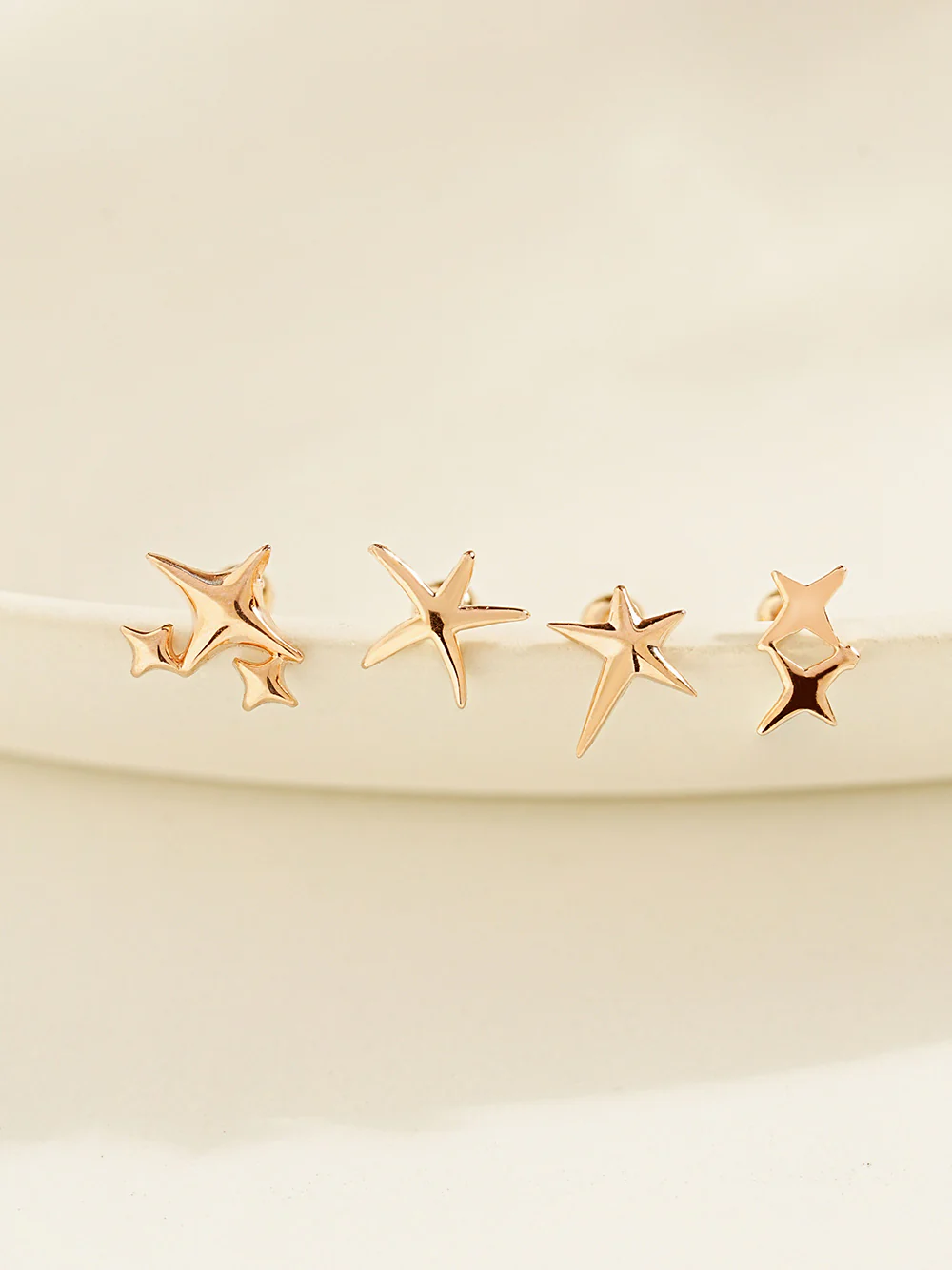14K Gold Twinkle Stars Cartilage Earrings 20G18G16G - Image 7