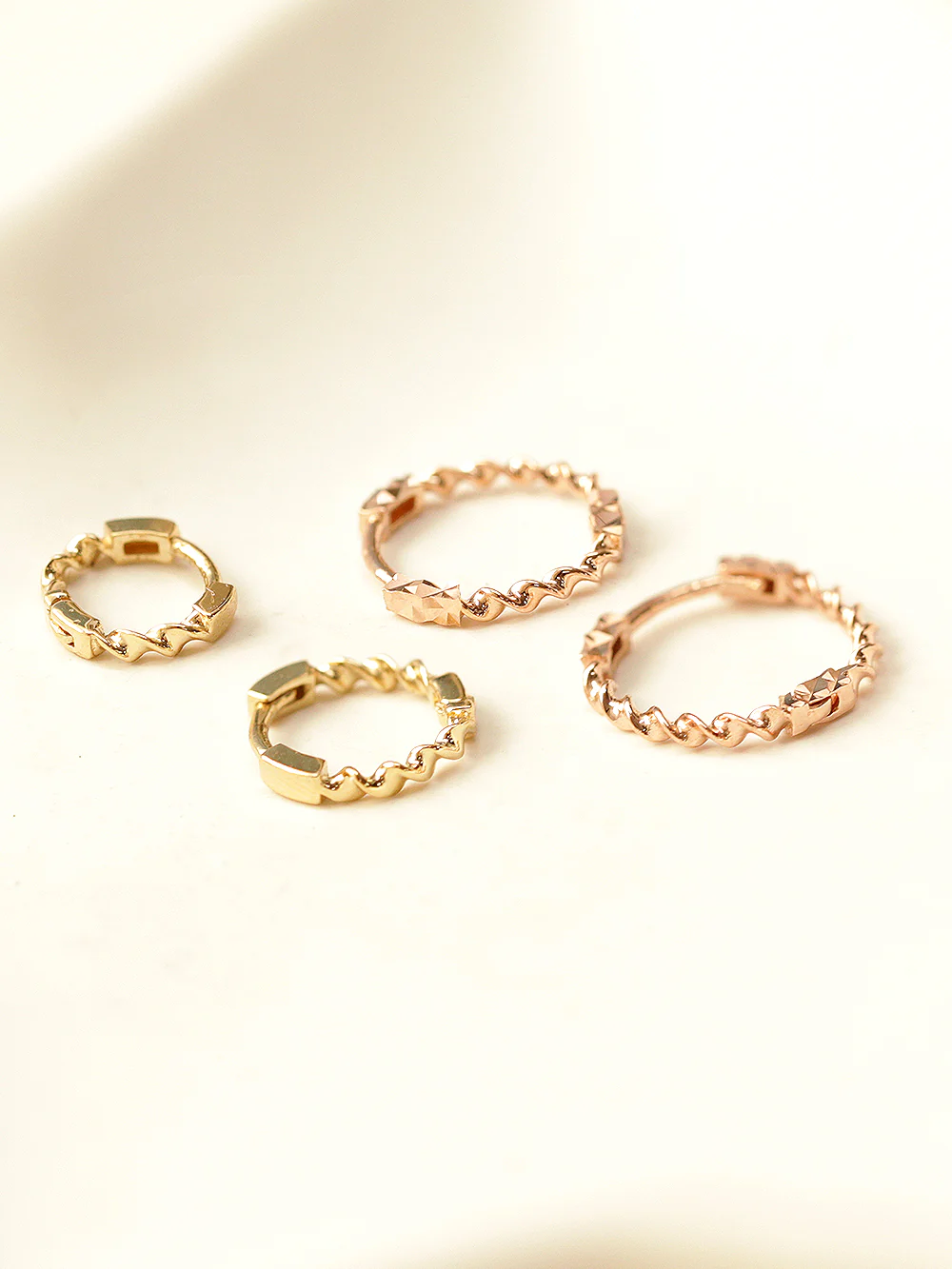 14K Gold Twist Conch Hoop Earring - Image 6