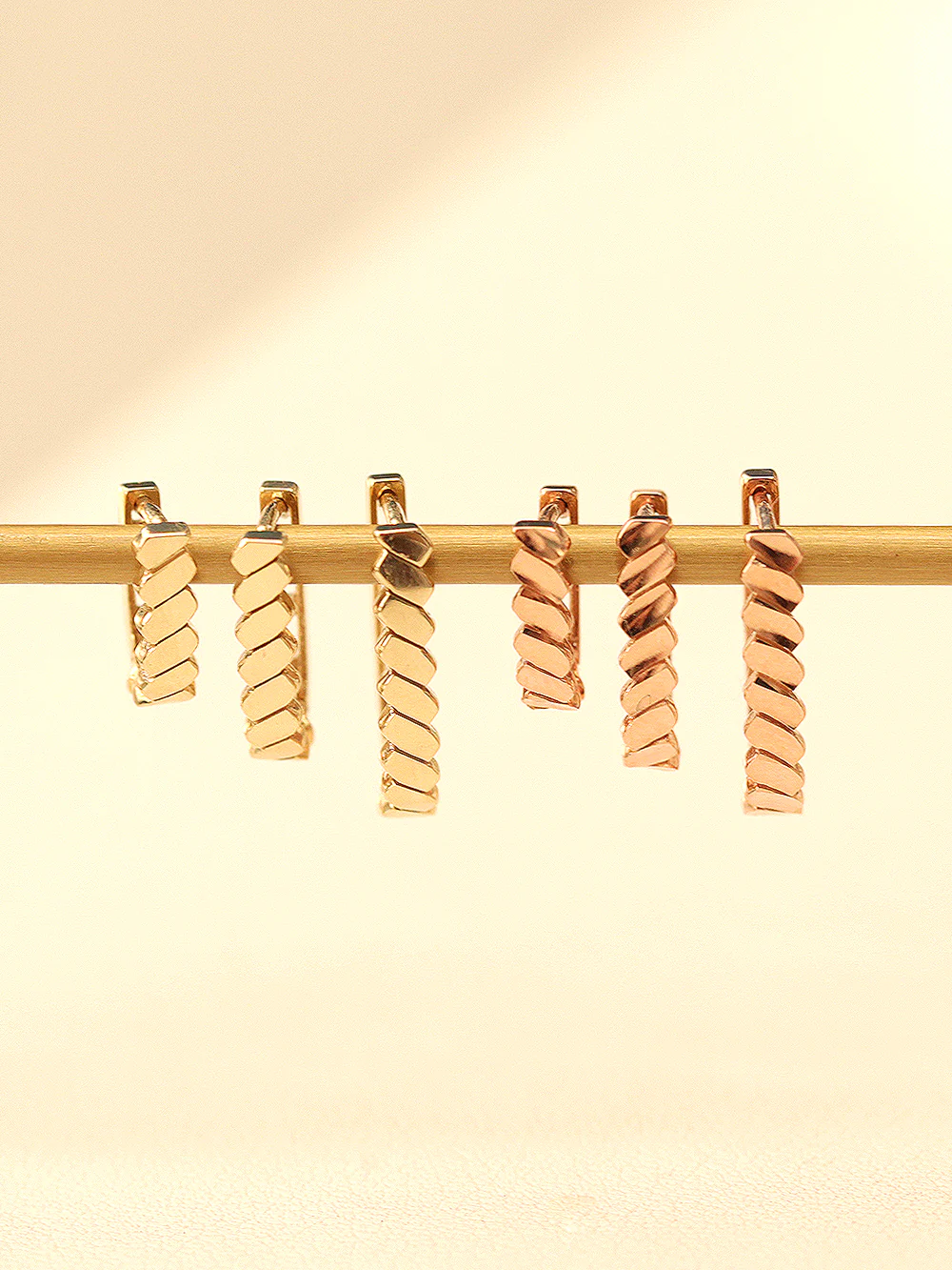 14K Gold Twist Hoop Earring - Image 6