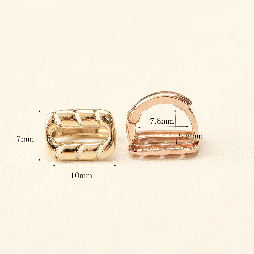 14K Gold Twist Square Hoop Earring - Image 12