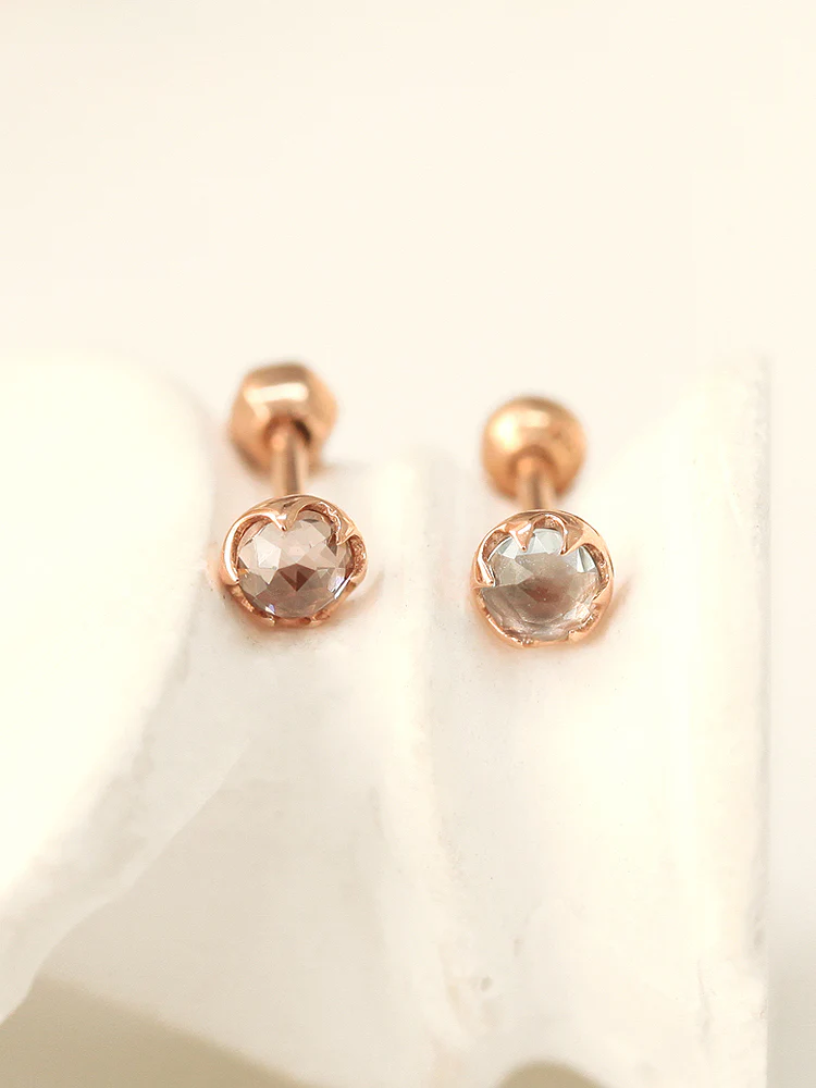 14K Gold Vintage Opal Cubic Cartilage Earring 18G16G - Image 4
