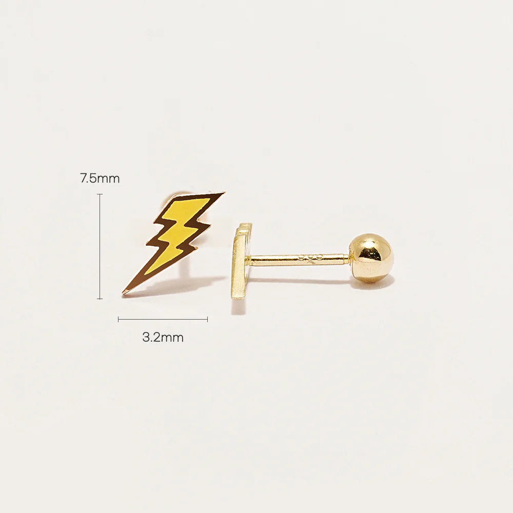 14K Gold Vivid Thunder Cartilage Earring 20G - Image 5