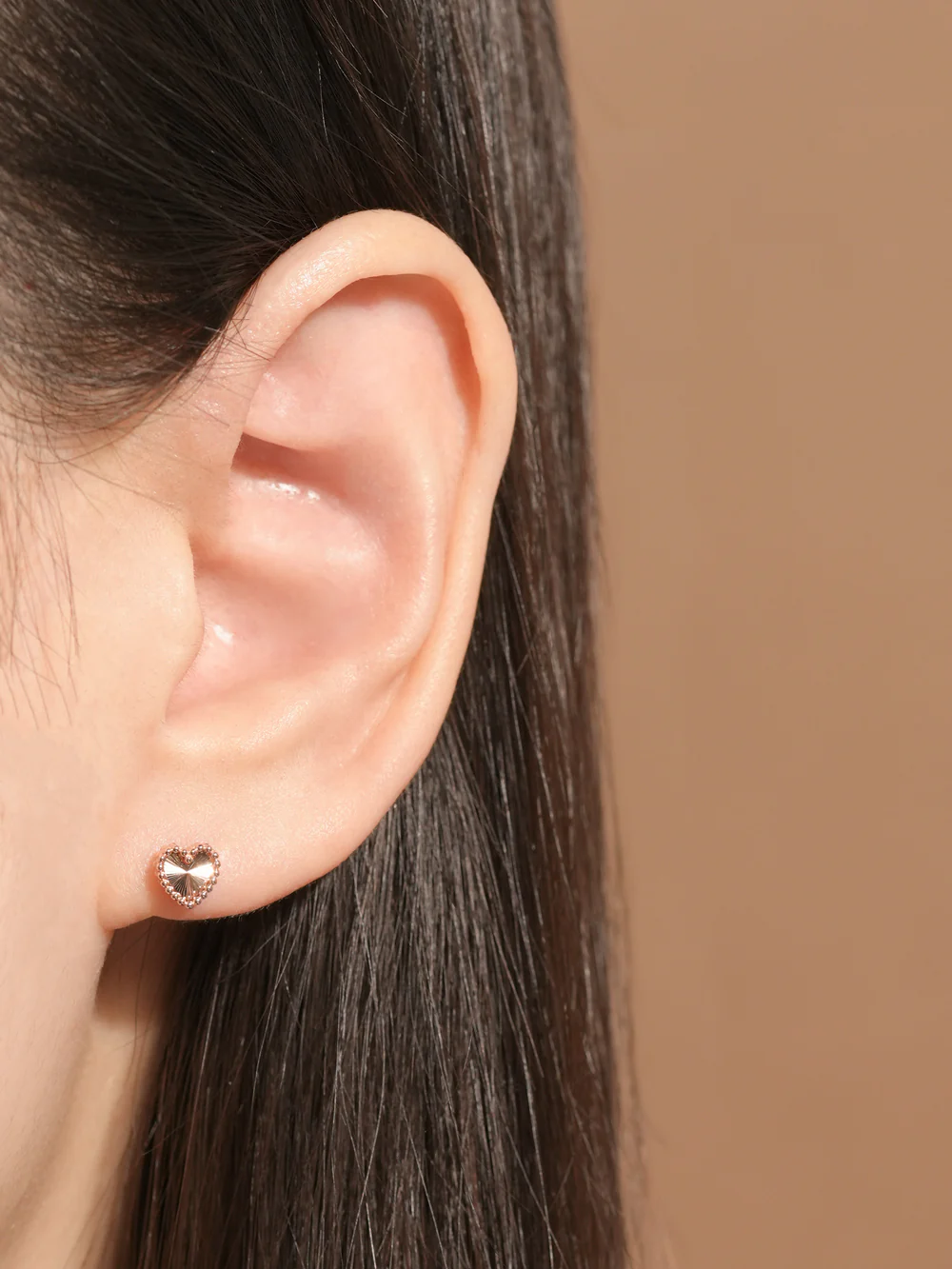 14K Gold Volume Cutting Heart Star Cartilage Earring 18G16G - Image 4