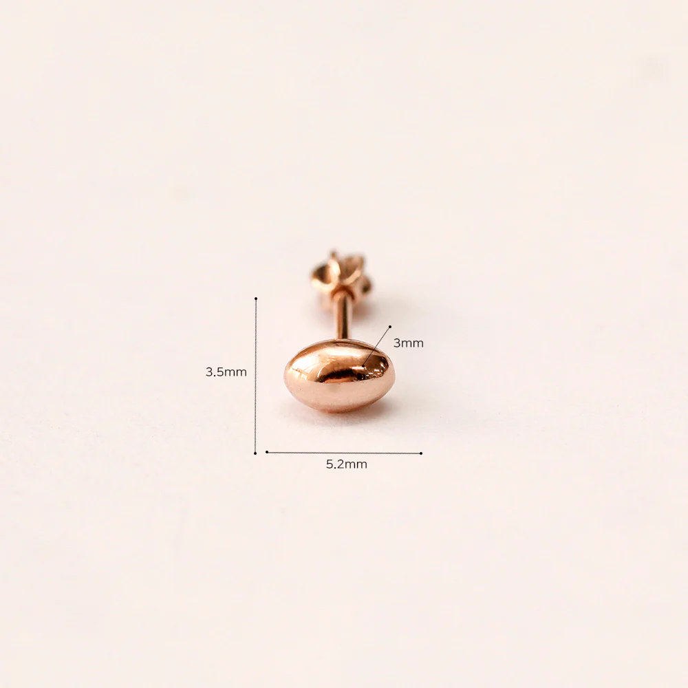 14K Gold Volume Egg Ball Cartilage Earring 18G16G - Image 11
