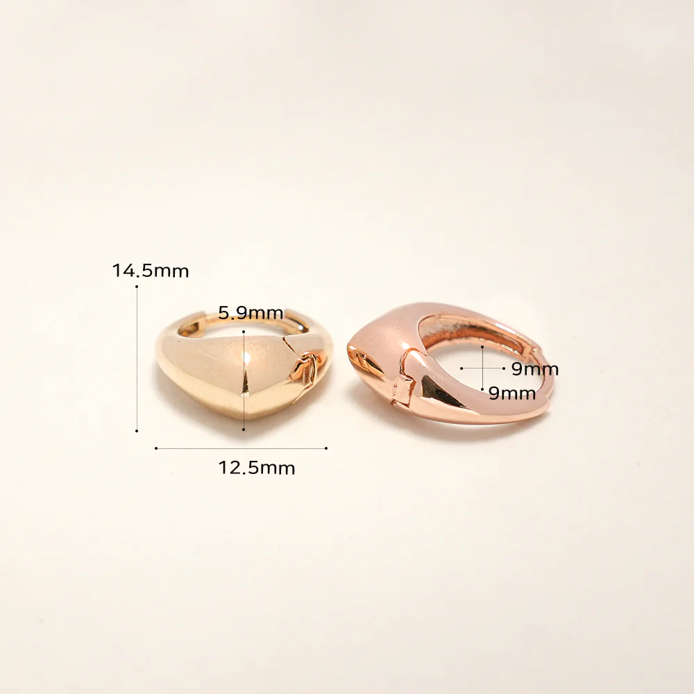 14K Gold Volume Water Drop Hoop Earring - Image 14