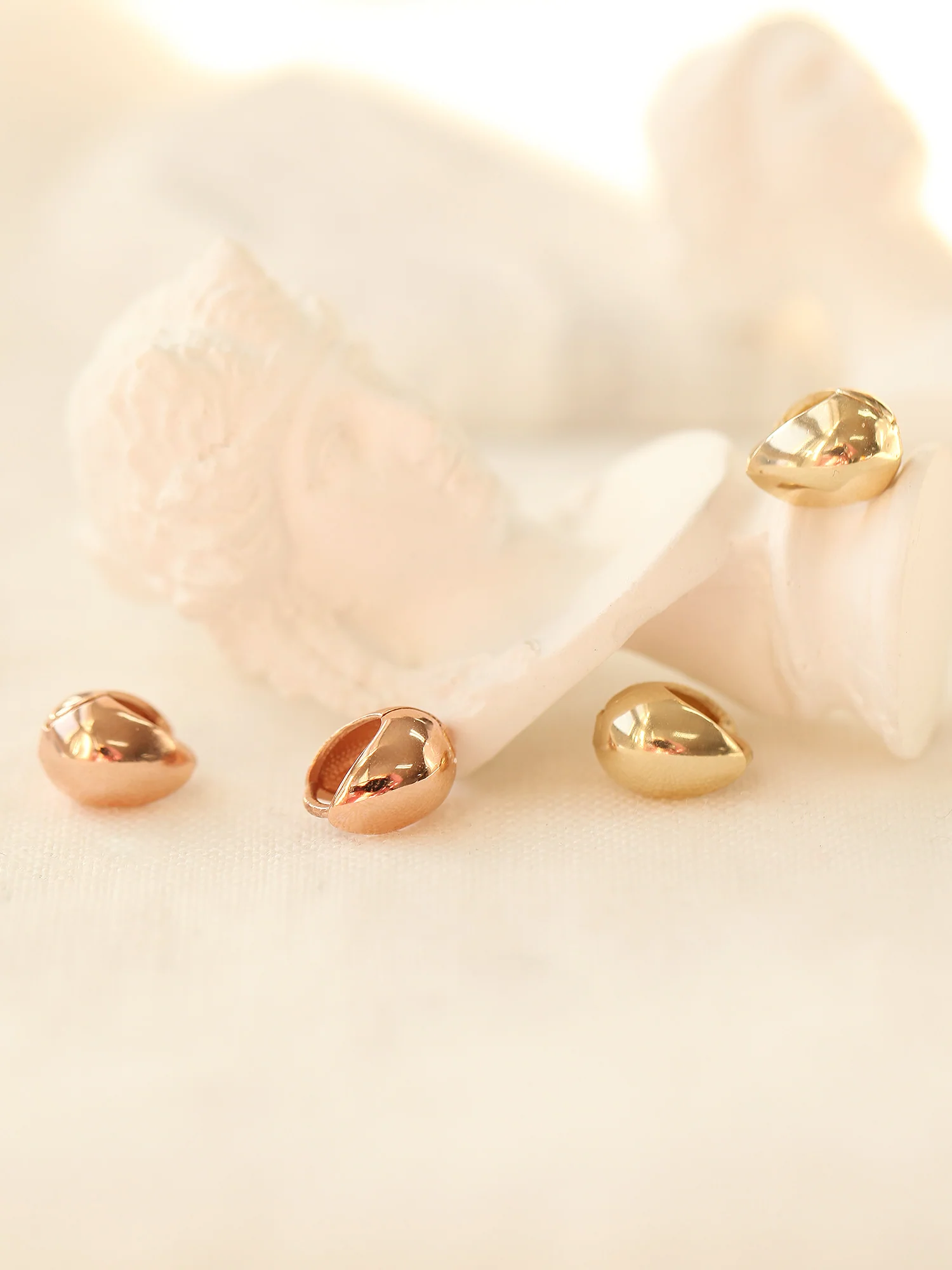 14K Gold Water Drop Hoop Earring - Image 9
