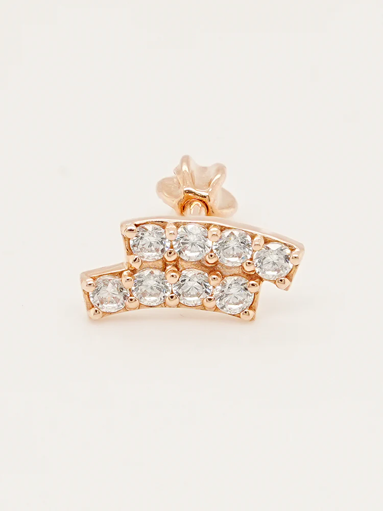 14K Gold Wave Line Cartilage Earring 18G16G - Image 11