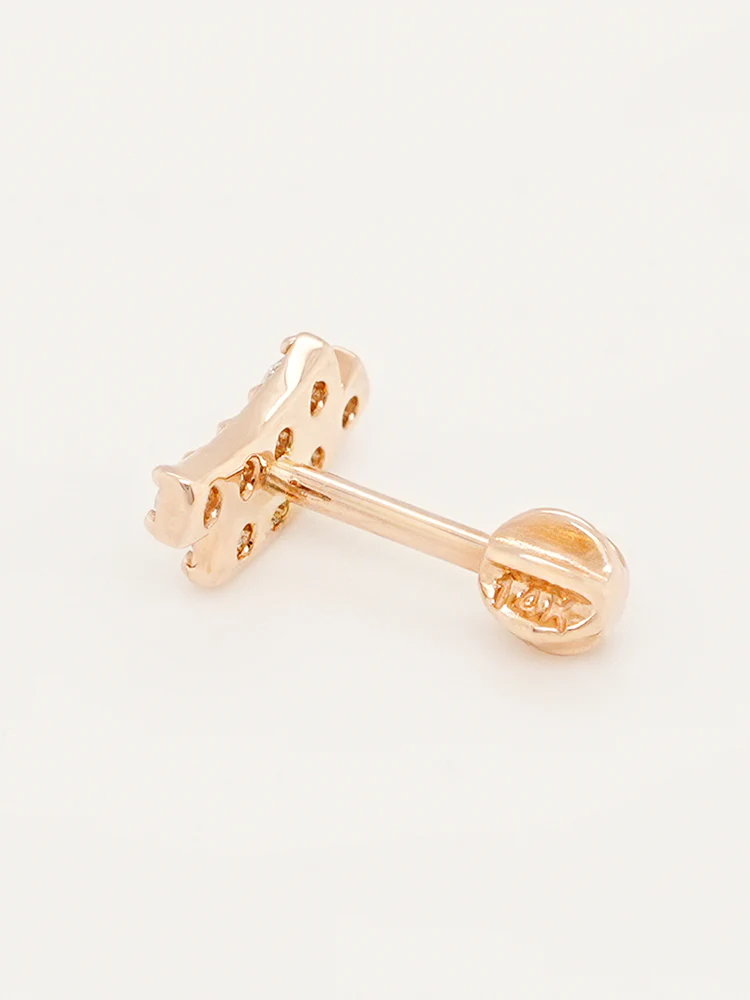 14K Gold Wave Line Cartilage Earring 18G16G - Image 13
