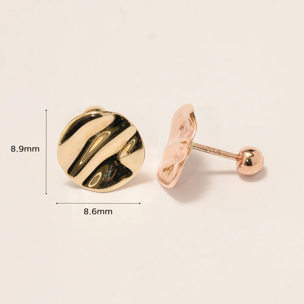 14K Gold Wavy Circle Cartilage Earring 20G18G16G - Image 12