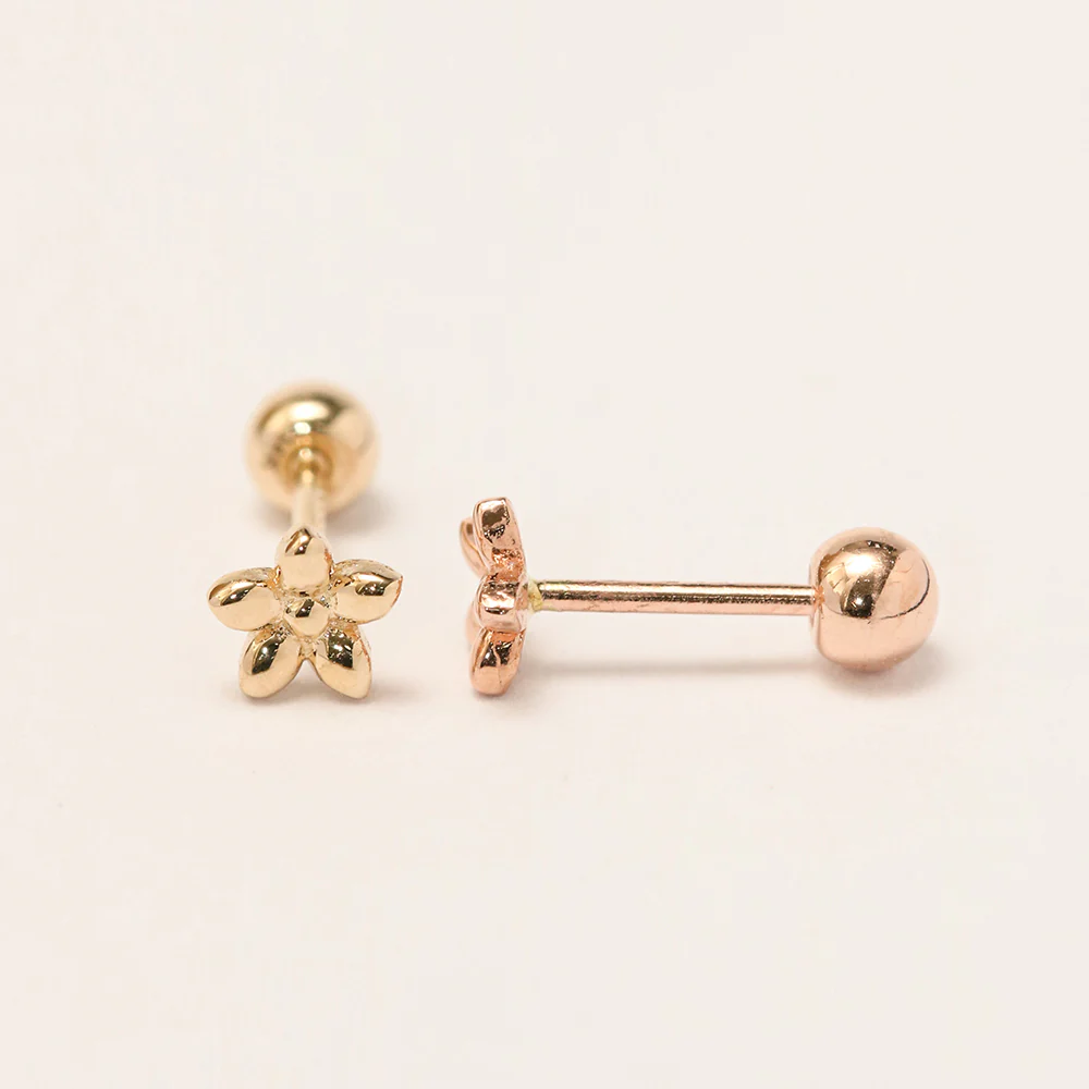 14K Gold Wild Flower Cartilage Earring 20G18G16G - Image 10